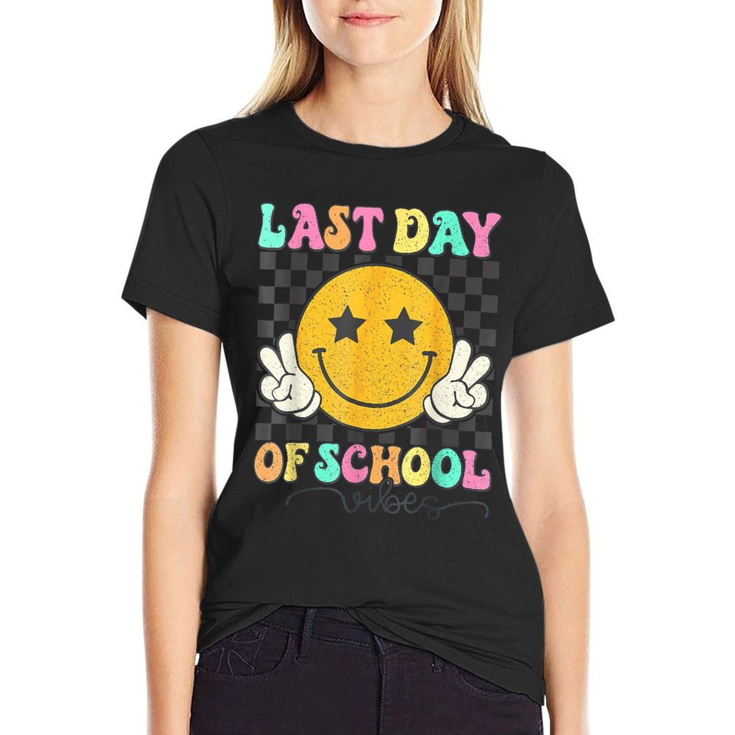 Last Day Of School Vibes Cute End Of School Kids Girls Moisture-wicking T-Shirt