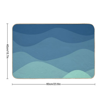 Deep Dark Ocean Modern Abstract Art  Absorbent Bath Mat