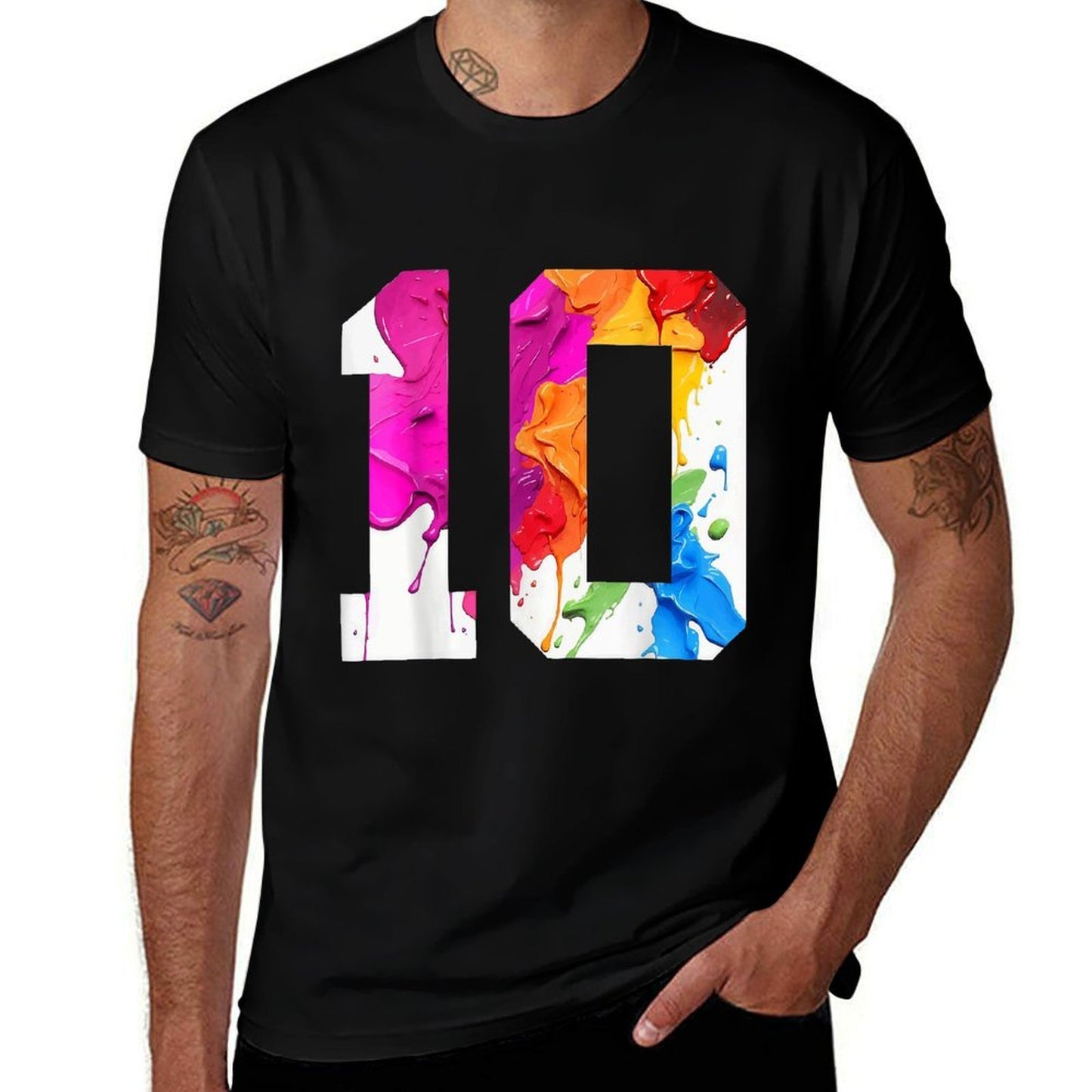 NUMBER 10 YEARS OLD 10TH BIRTHDAY  Trendy Pattern T-Shirt