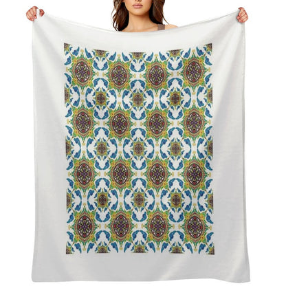 Traditional Geometric Mandala Textile Design Compact Throw Blanket