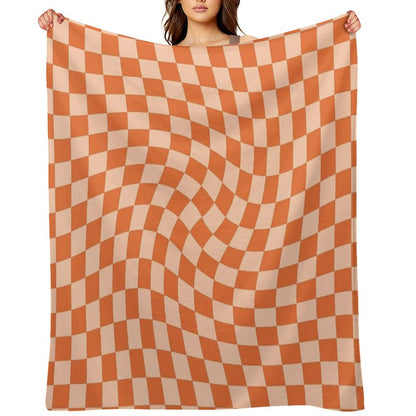 Check IV - Orange Twist Multi-functional Throw Blanket