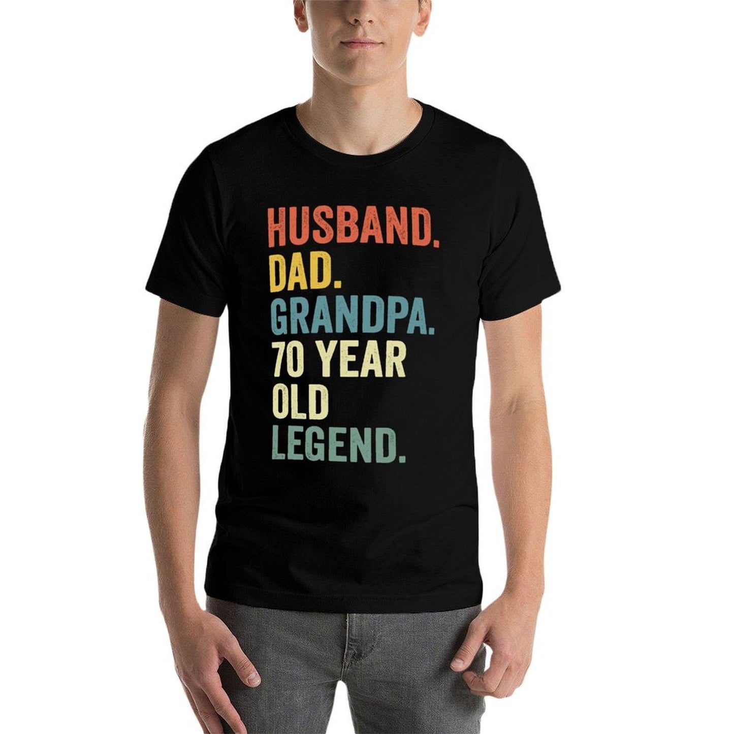 Husband Dad Grandpa 70 Year Old Legend Vintage 70th Birthday  Quick-drying T-Shirt