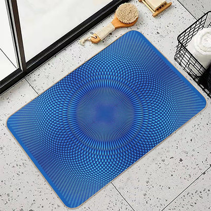Optical Illusion Blue Face Mask, Shower Curtains, Shirts & More  Multi-Purpose Bath Mat