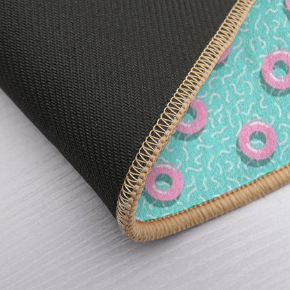 Memphis Polka Hoops  Rapid-Drying Bath Mat