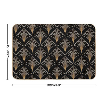 Art Deco Geometric Gold Black Pattern  Anti-Trip Bath Mat