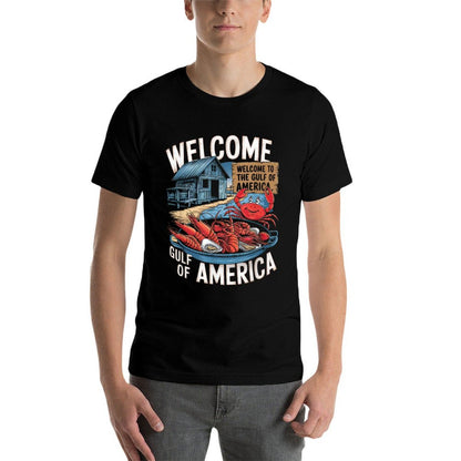 Gulf Of USA America Gift Men Women Flag Beach Stretchy T-Shirt