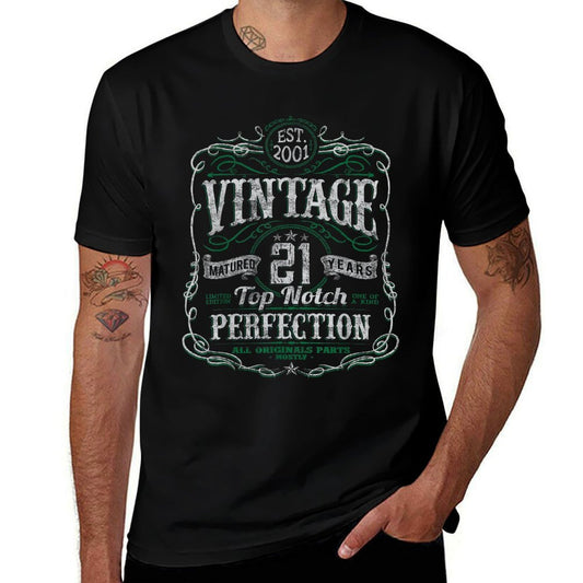 Vintage 2001 Limited Edition 21 Year Old 21st Birthday  Rolled Sleeves T-Shirt