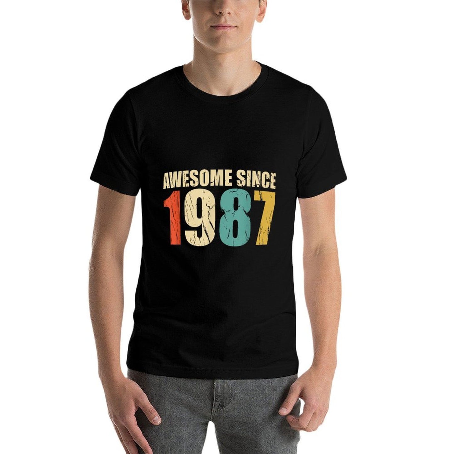 Retro Vintage Style Awesome Since 1987 30th Birthday  Summer-ready Fabric T-Shirt