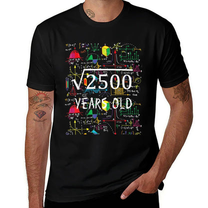 Square Root 50th Birthday Unisex-Adults, Unisex-Kids Black Small Classic Fit Crew Neck  Tagless Design T-Shirt