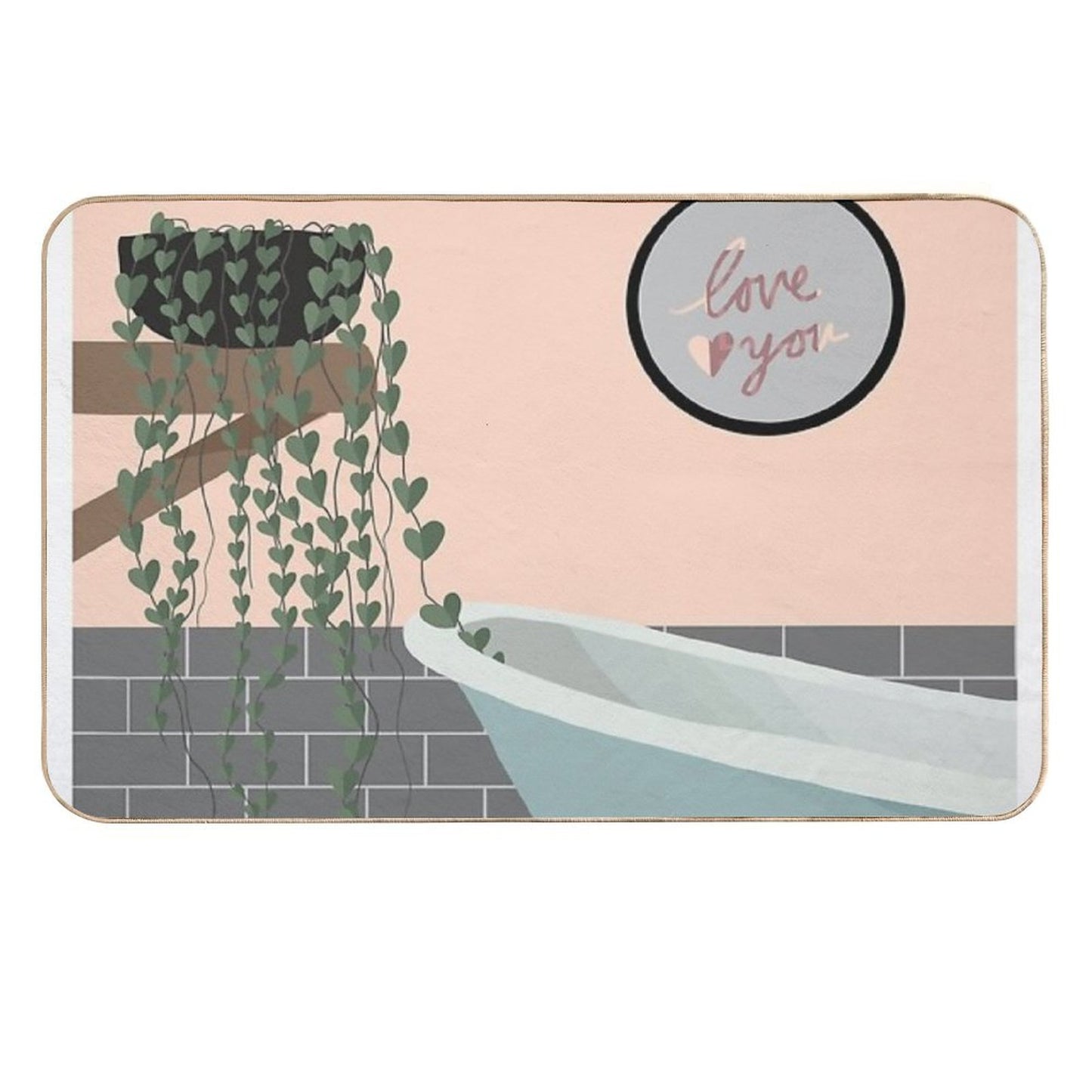 Minimalist Bathroom  Fade-Resistant Bath Mat