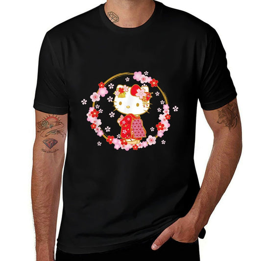 Hello Kitty Sakura Spring  High-quality Stitching T-Shirt