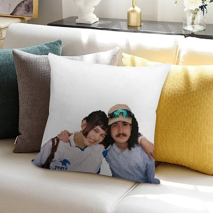 Pixel Drew And Enya Emergency Intercom Soft Warmth Comfort Throw Pillow