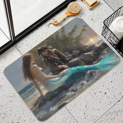 Pirate And Mermaid  Non-Slip Bath Mat