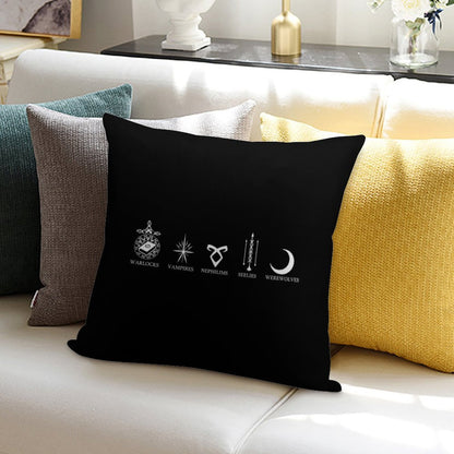 Shadow World Race - Shadowhunters Soft Hidden Zipper Throw Pillow