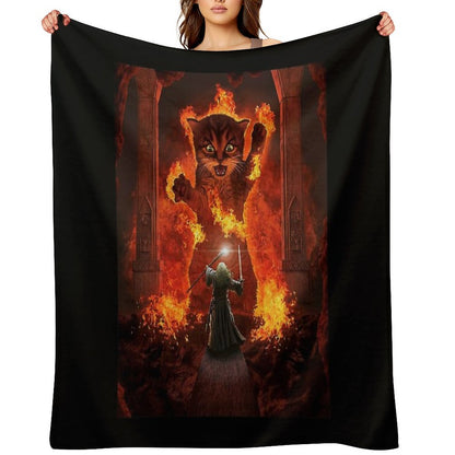 Balrog Cat Shirt TShir Eco-conscious Throw Blanket