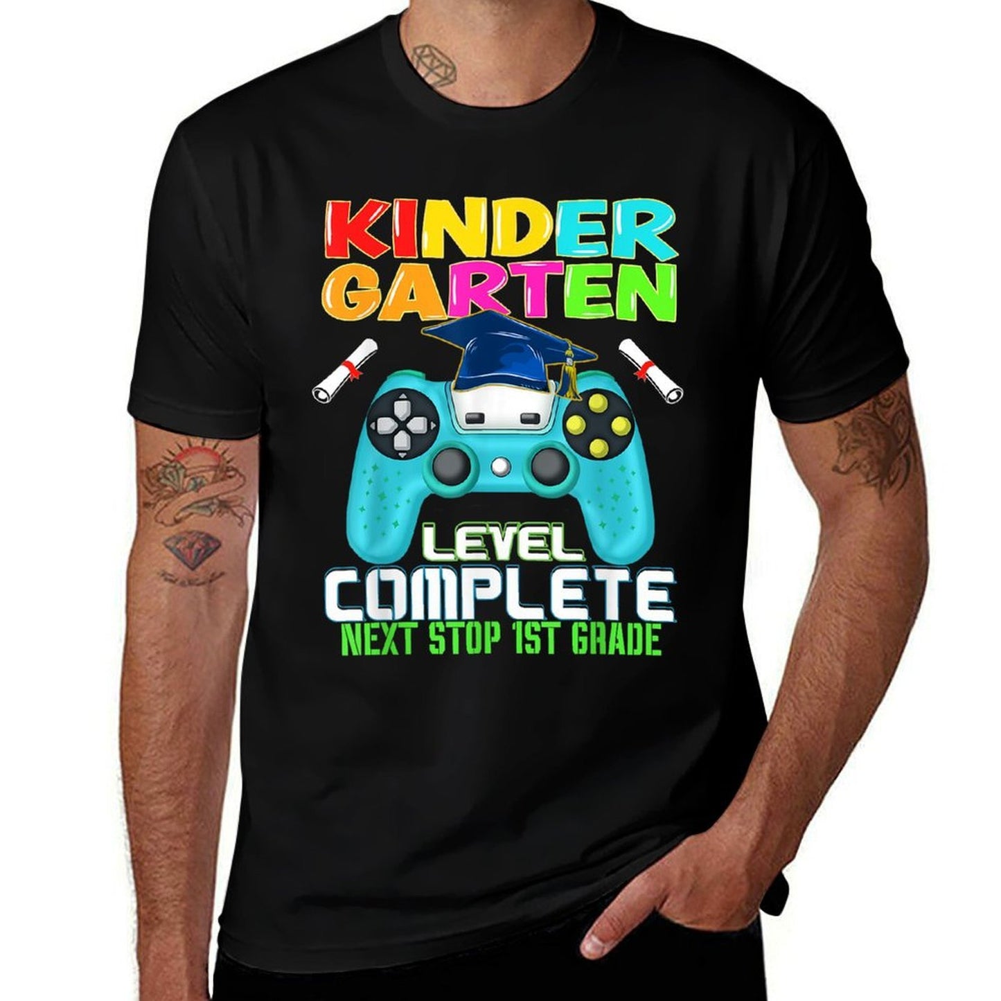 Kindergarten Level Complete Graduation 2025 Gaming Boys  Odor-resistant T-Shirt
