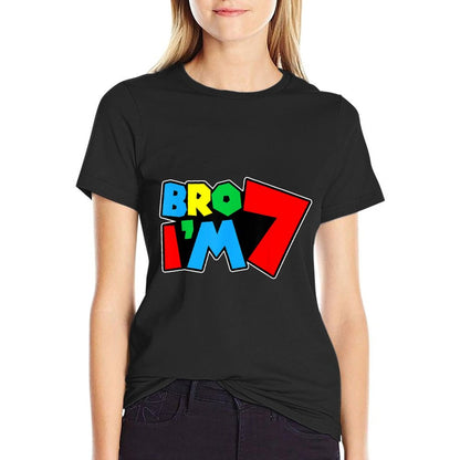 7th Birthday Boy Bro I’m 7 Year Old Video Gamer Seven Bday  Graphic-printed T-Shirt