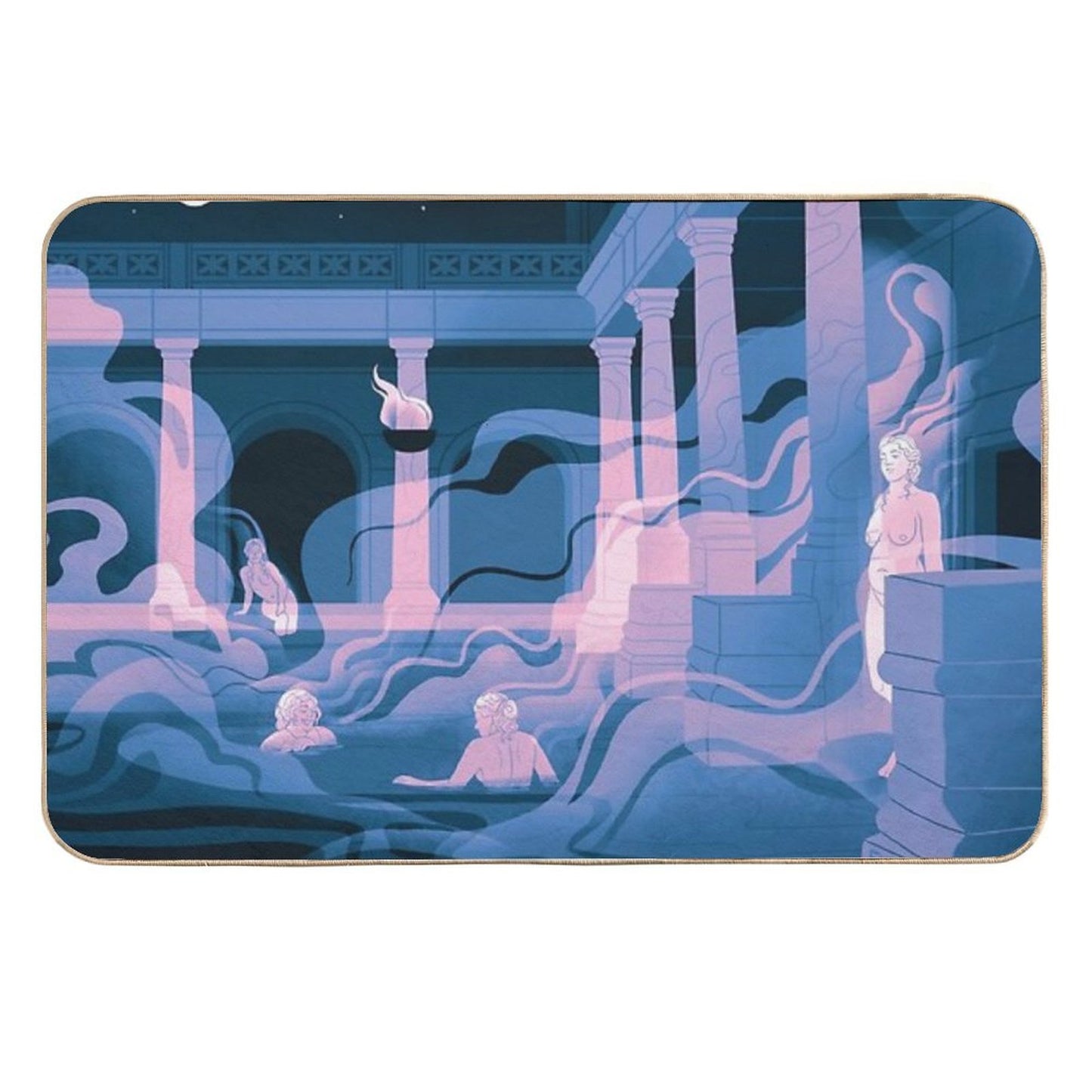 Night at The Baths - Rose  Easy Maintenance Bath Mat