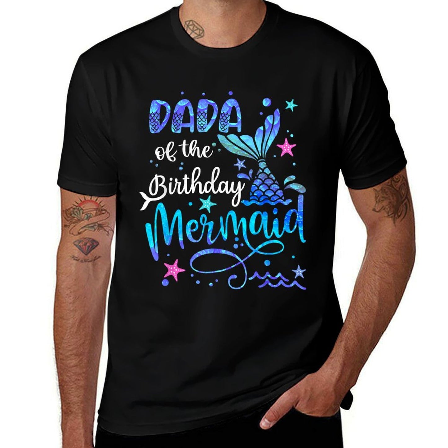 Dada Of The Birthday Mermaid Matching Family 1st Birthday  Odor-resistant T-Shirt