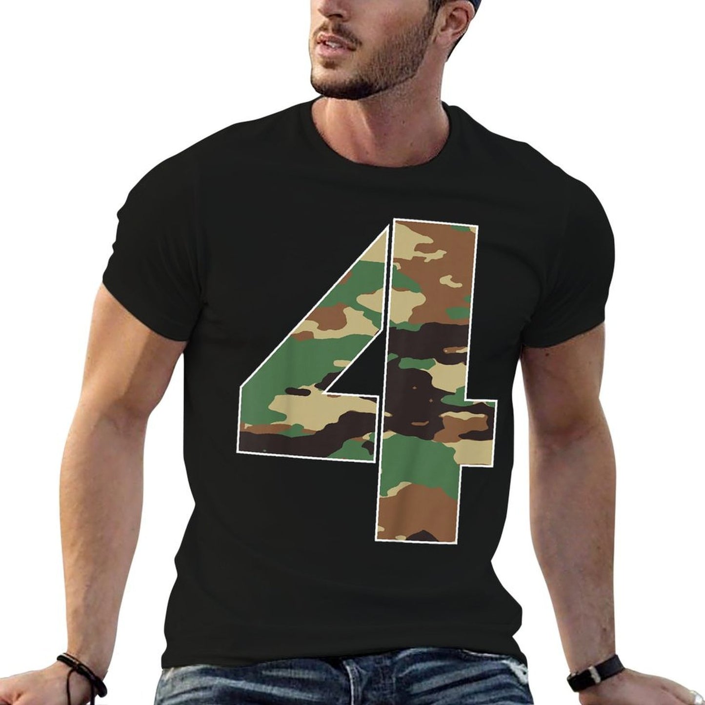 Kids 4 Years Old Boy Army Military 4th Birthday Kids  Odor-resistant T-Shirt