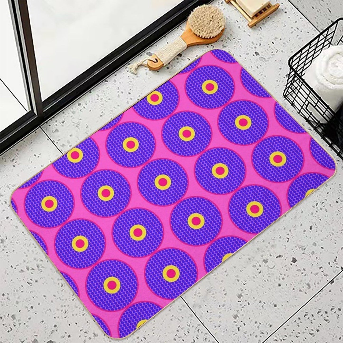 African Inspired Print  Slip-Resistant Bath Mat
