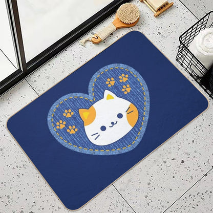 Cat Heart  Repositionable Bath Mat