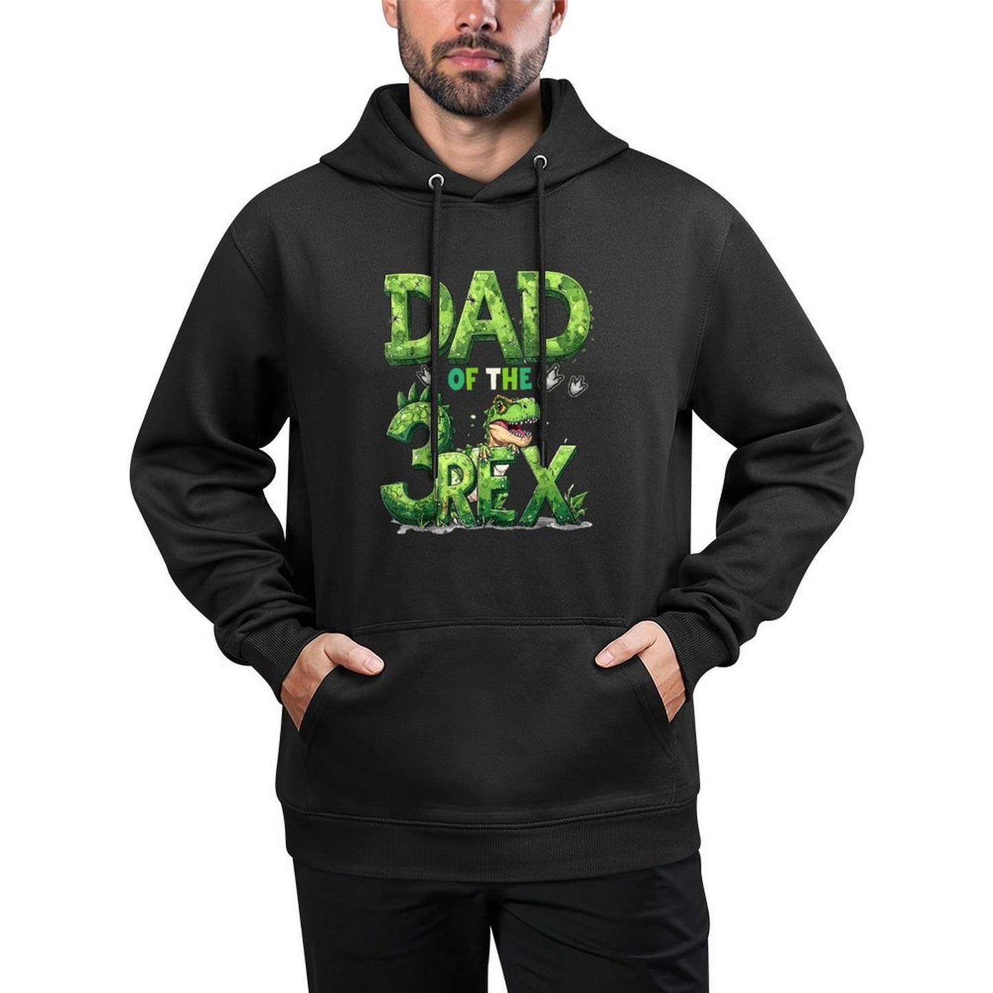 Dad of The Three Rex Birthday Boy Dinosaur Family Matching Unisex Design Hoodie