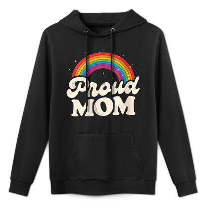 Womens LGBTQ Proud Mom Gay Pride LGBT Ally Rainbow Mother's Day Colorfast Hoodie