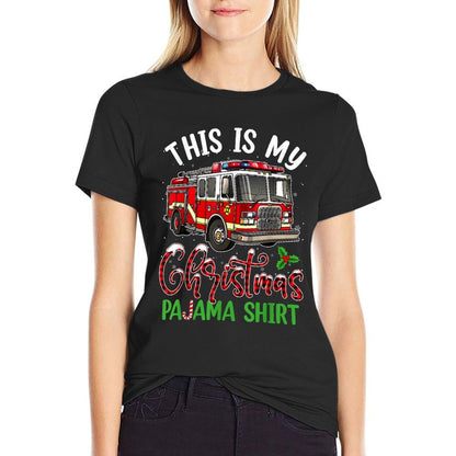 This Is My Christmas Pajama Fire Truck Firefighter Men  Vintage-inspired T-Shirt