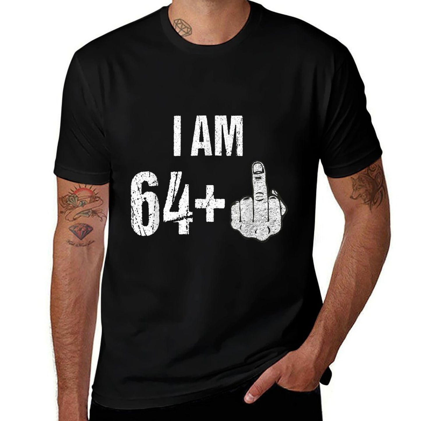 Vintage 1954 65th Birthday I Am 64 Plus Middle Finger  Summer-ready Fabric T-Shirt