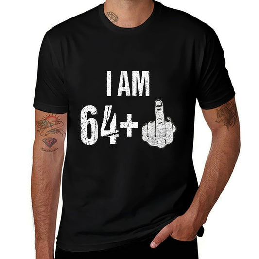 Vintage 1954 65th Birthday I Am 64 Plus Middle Finger  Summer-ready Fabric T-Shirt
