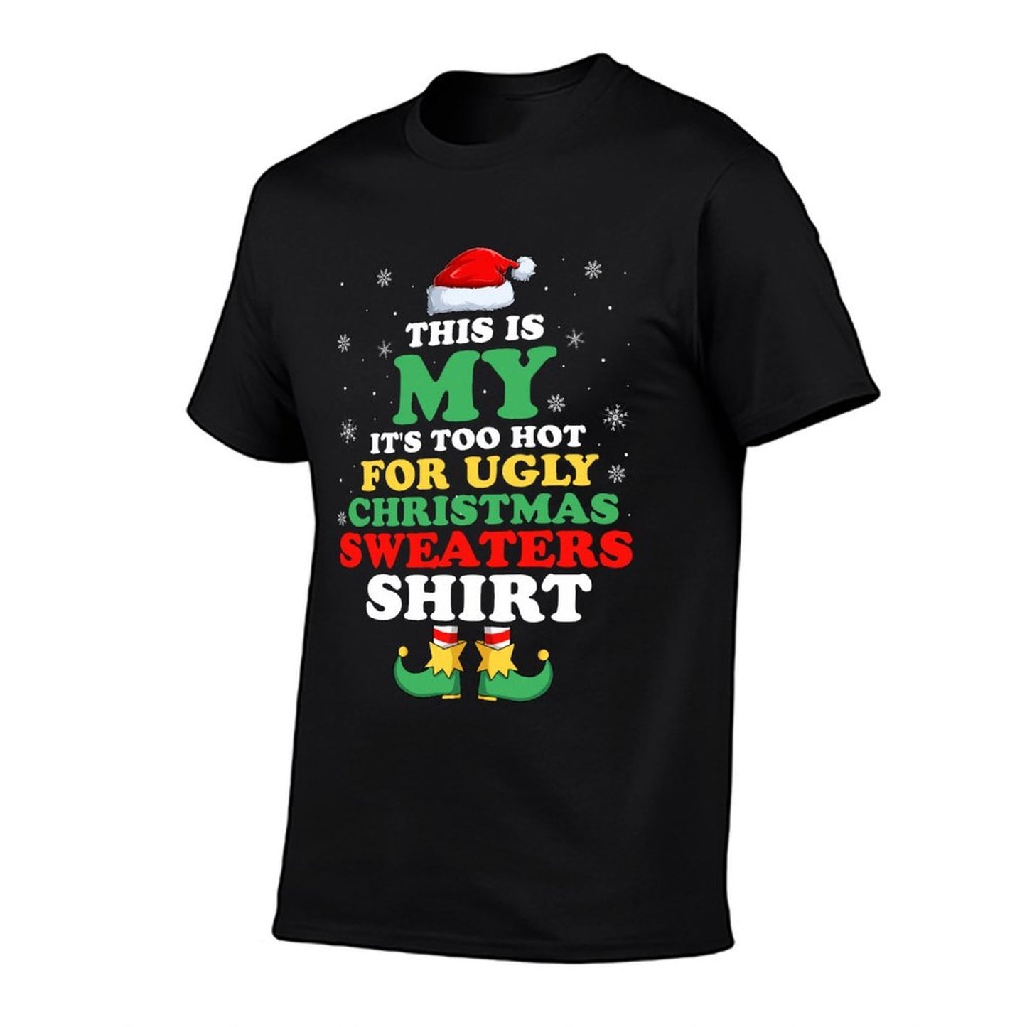 This Is My Its Too Hot for Ugly Christmas Sweaters Elf  Heathered Texture T-Shirt