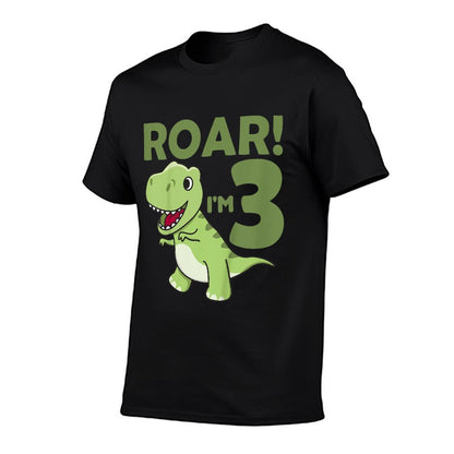 Kids Kids 3rd Birthday T-rex 3 Years Old Boy Dino Dinosaur  Slim-fit Cut T-Shirt