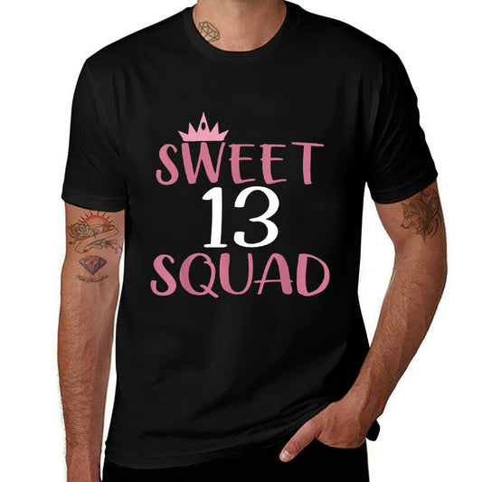 Sweet 13 Squad Thirteen Years Old Birthday  Trendy Pattern T-Shirt