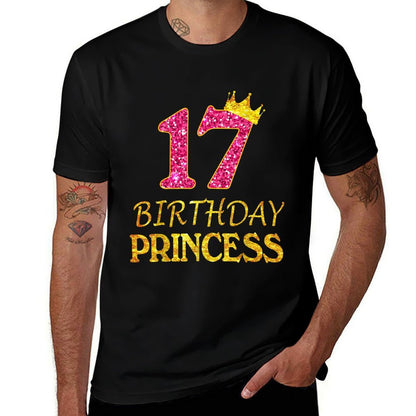 Crown 17th Birthday Princess Girl 17 Years Old Gifts  Graphic-printed T-Shirt