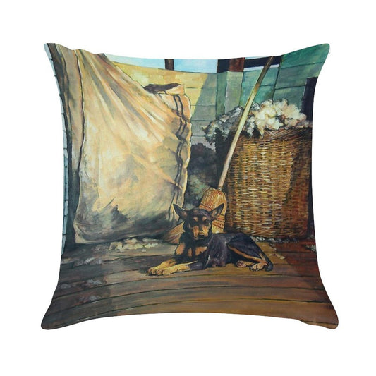 The Master of The Shed - Australian Kelpie Series Soft Skin-Friendly Throw Pillow