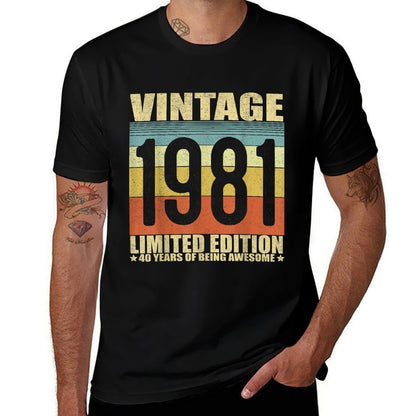Vintage 1981 40th Birthday Gift Men Women 40 Years Old  Stretchy T-Shirt