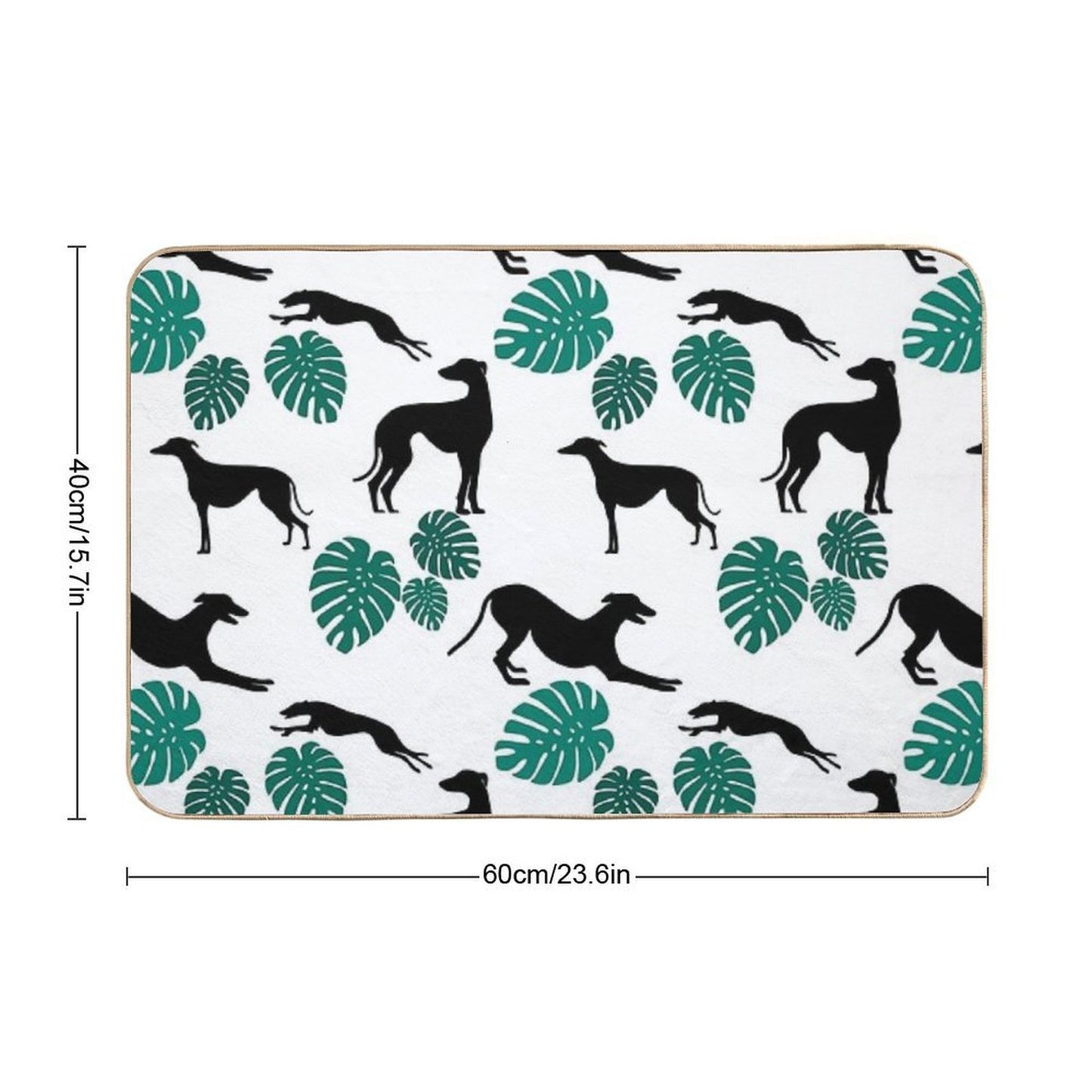 Greyt Greyhound Monstera Jumble on White  Versatile Bath Mat