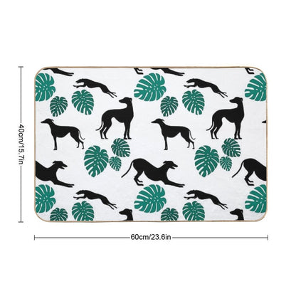 Greyt Greyhound Monstera Jumble on White  Versatile Bath Mat