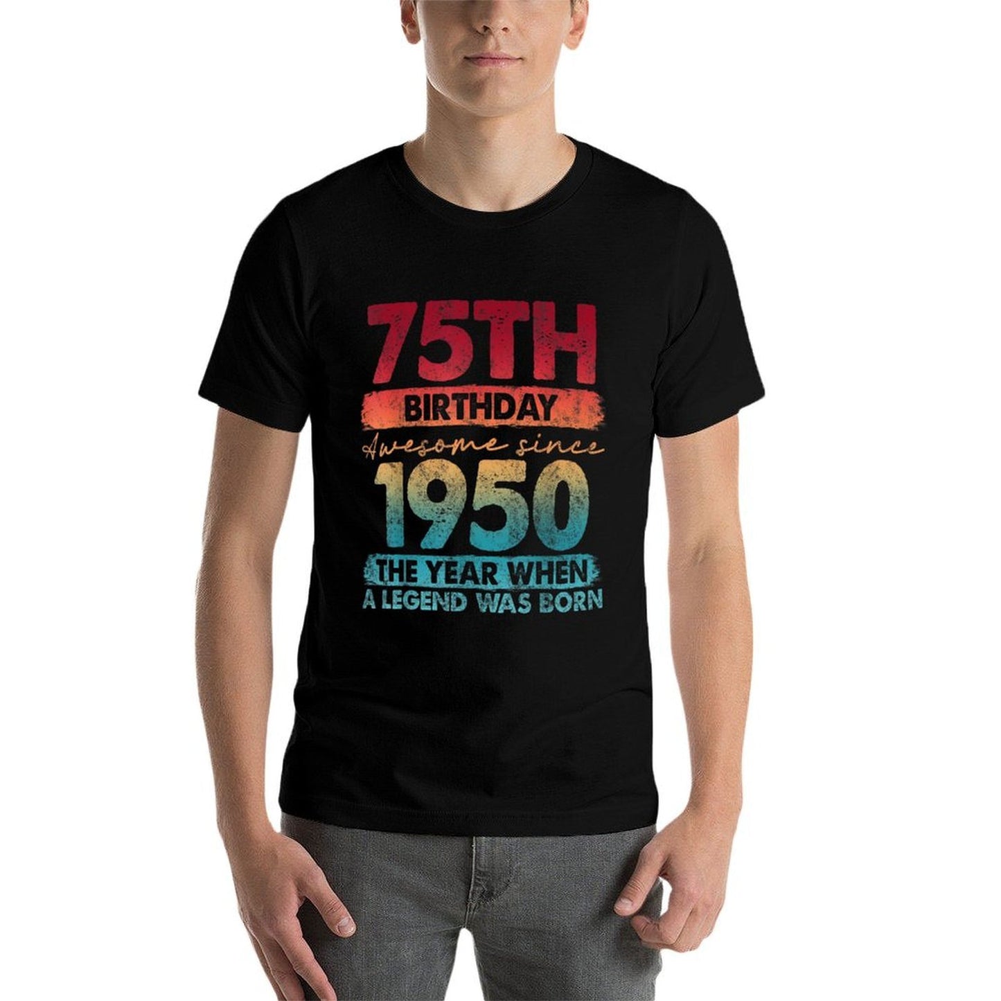 75 Year Old Gifts Vintage 1950 Limited Edition 75th Birthday  Heathered Texture T-Shirt