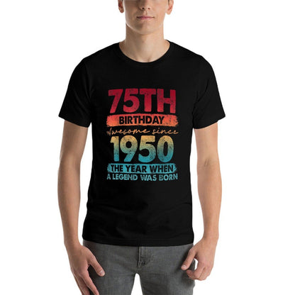 75 Year Old Gifts Vintage 1950 Limited Edition 75th Birthday  Heathered Texture T-Shirt