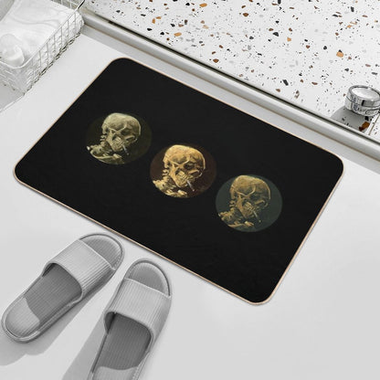 Head of A Skeleton with A Burning Cigarette Vincent Van Gogh  Repositionable Bath Mat