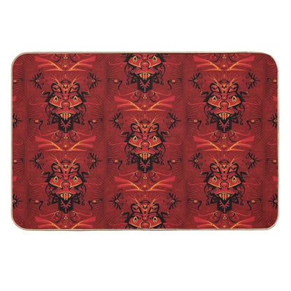 Red Samurai Shaman  Slip-Resistant Bath Mat