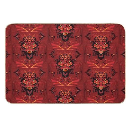 Red Samurai Shaman  Slip-Resistant Bath Mat