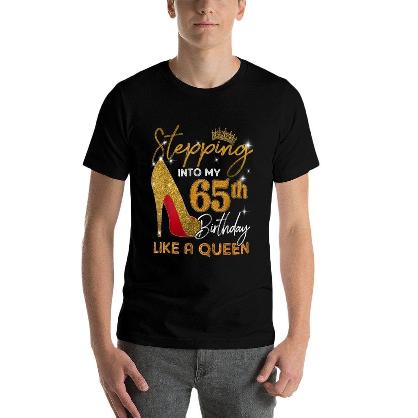 Stepping Into My 65th Birthday High Heels For Womens  Relaxed-fit T-Shirt