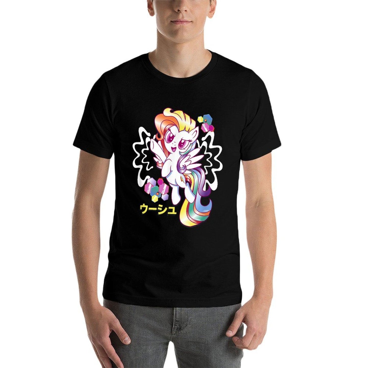My Little Pony Friendship Is Magic Rainbow Dash Kanji Logo  Oversized Silhouette T-Shirt