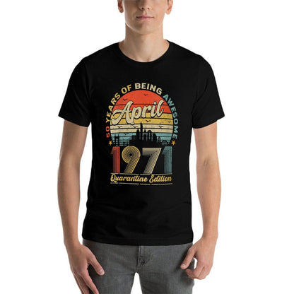 Womens 50th Birthday Decoration April 1971 Men Women 50 Years Old  Relaxed-fit T-Shirt