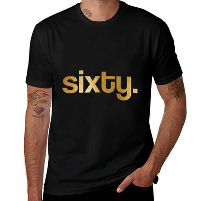 Gold Sixty 60th Birthday  Oversized Silhouette T-Shirt