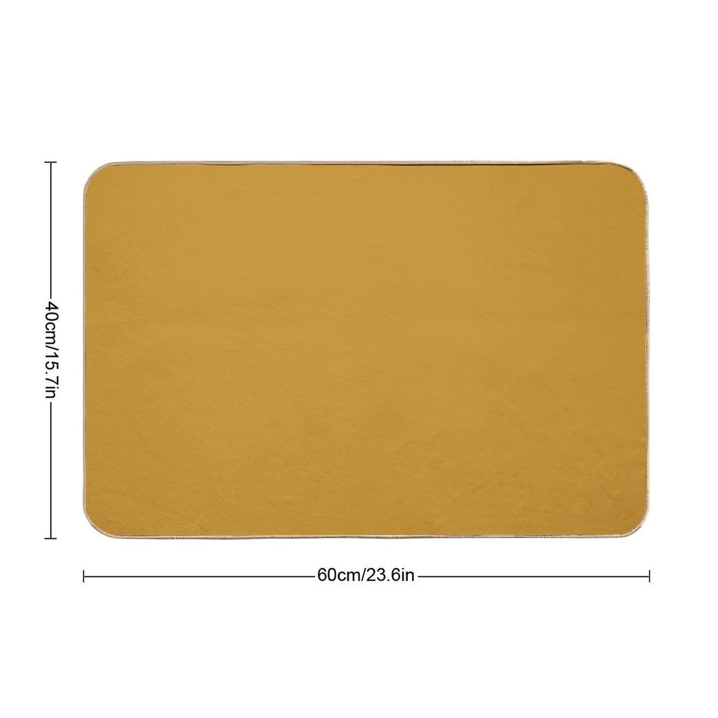Dark Mustard Yellow Solid Durable Bath Mat