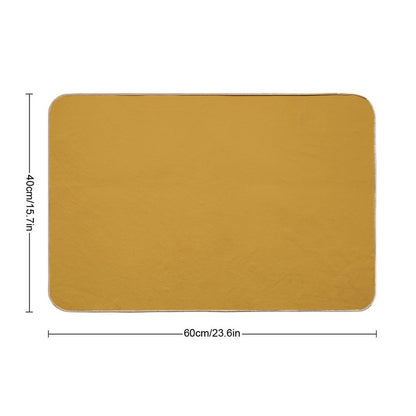 Dark Mustard Yellow Solid Durable Bath Mat